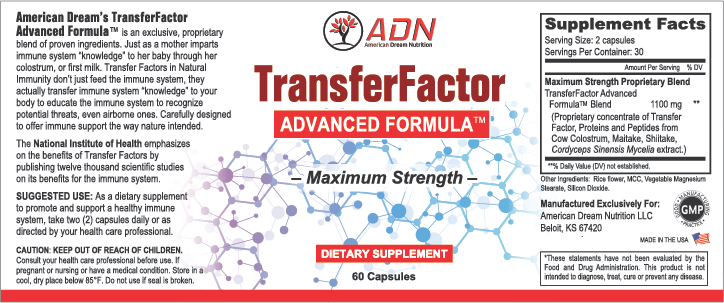 american dream nutrition transfer factor